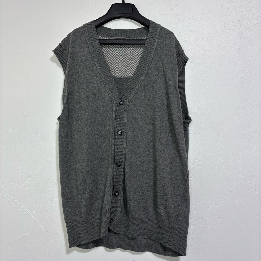 Johnston & Murphy Men's Medium 100% Pima Cotton Vest Gray Career Office Dress